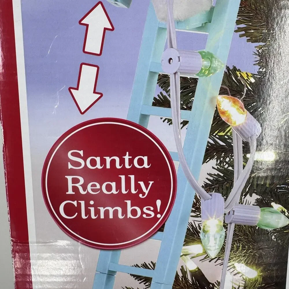 Mr Christmas Super Climbing Santa 43in Ladder Animated Lights Music Indoor Decor